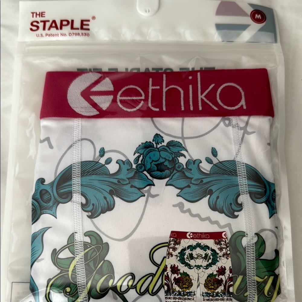 Ethika White and dark pink band, Boxer Briefs